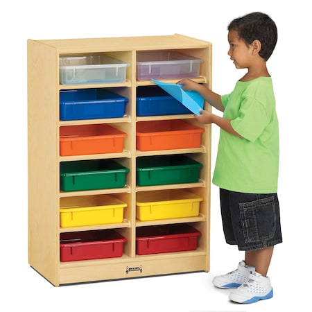 Jonti-Craft 12 Paper-Tray Mobile Storage, with Colored Paper-Trays 0613JC